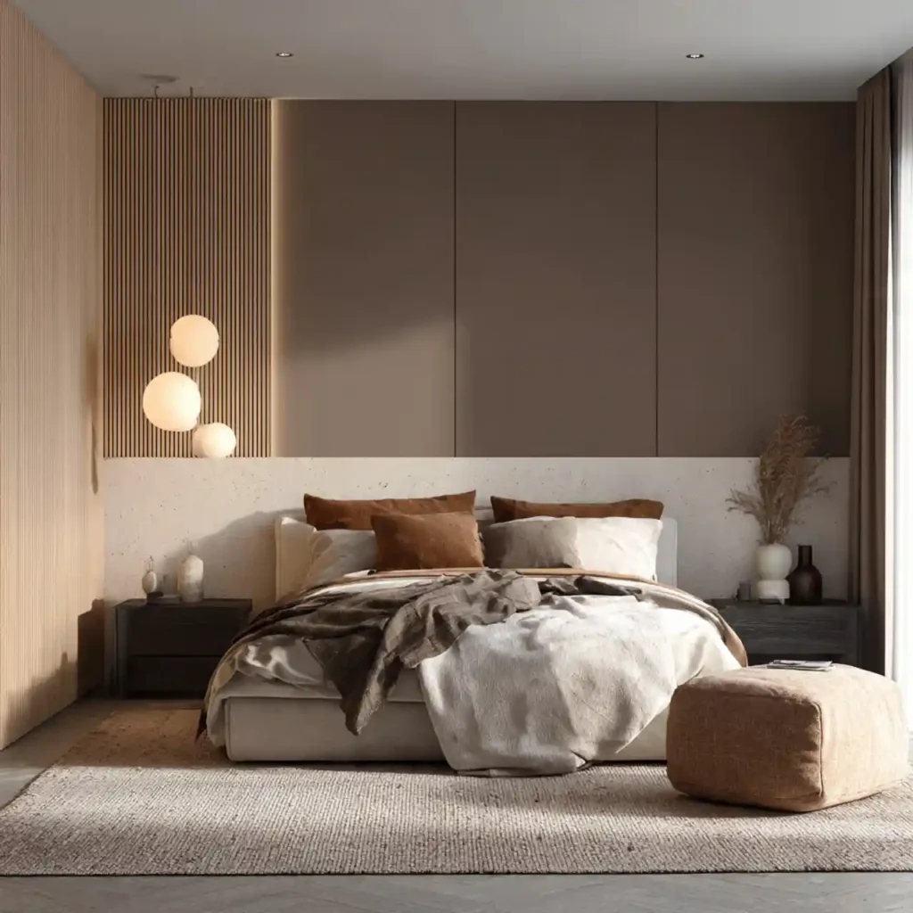 6-Mocha Bedroom Wall Idea