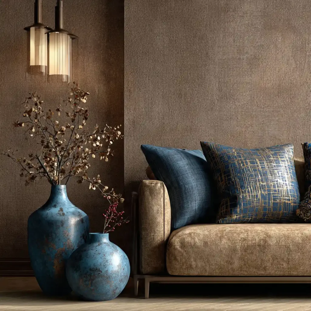 7-Blue and Brown Living Room Idea