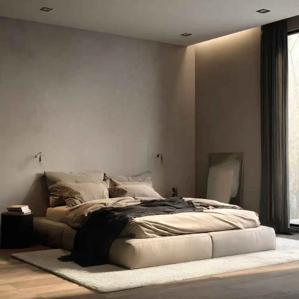 8-Mocha Bedroom Wall Idea