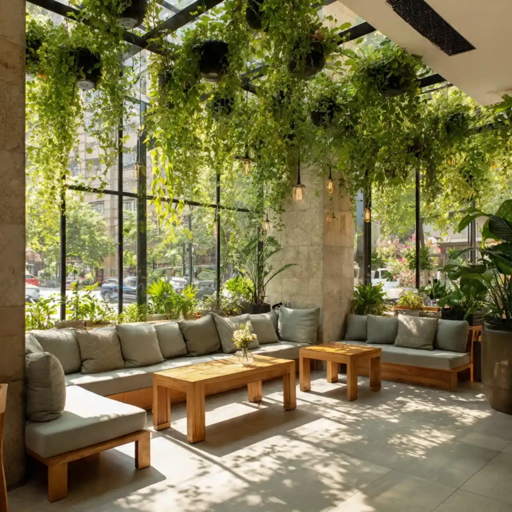 9-Biophilic Living Room Idea