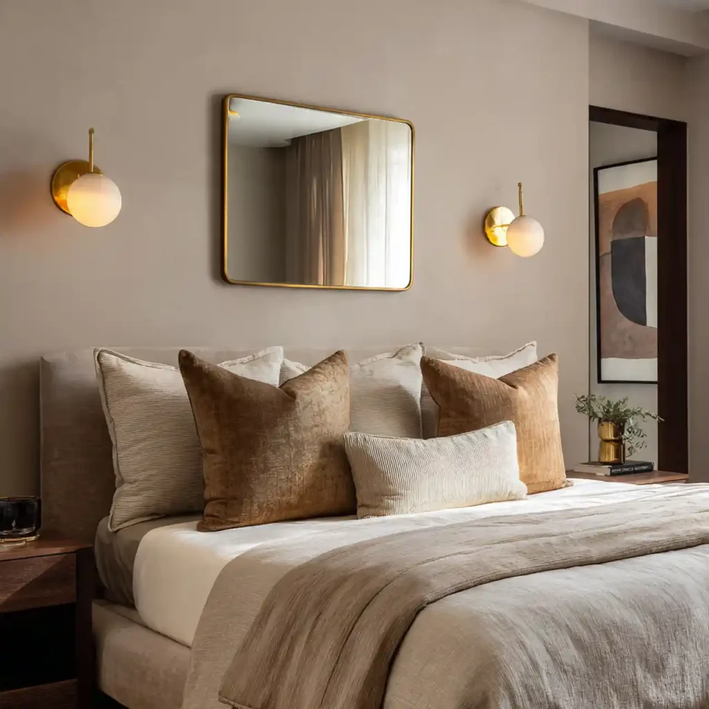 9-Mocha Bedroom Wall Idea