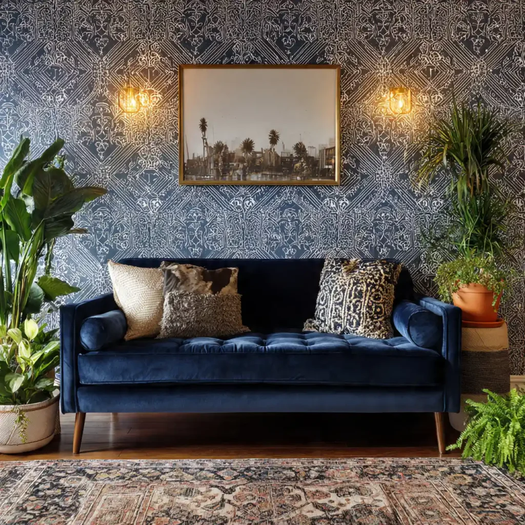 9-Navy Blue Velvet Furniture Idea