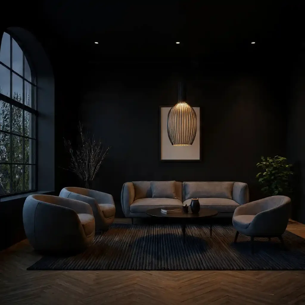 10-Black Living Room Idea