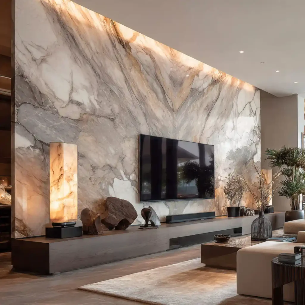 10-Modern Marble TV Wall Idea