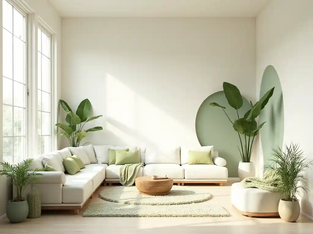 11-Green living room idea