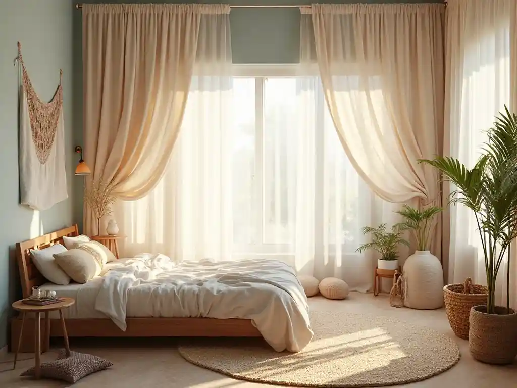 12-Budget-Friendly Blue Boho Bedroom Idea