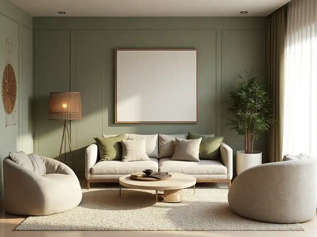 12-Green living room idea