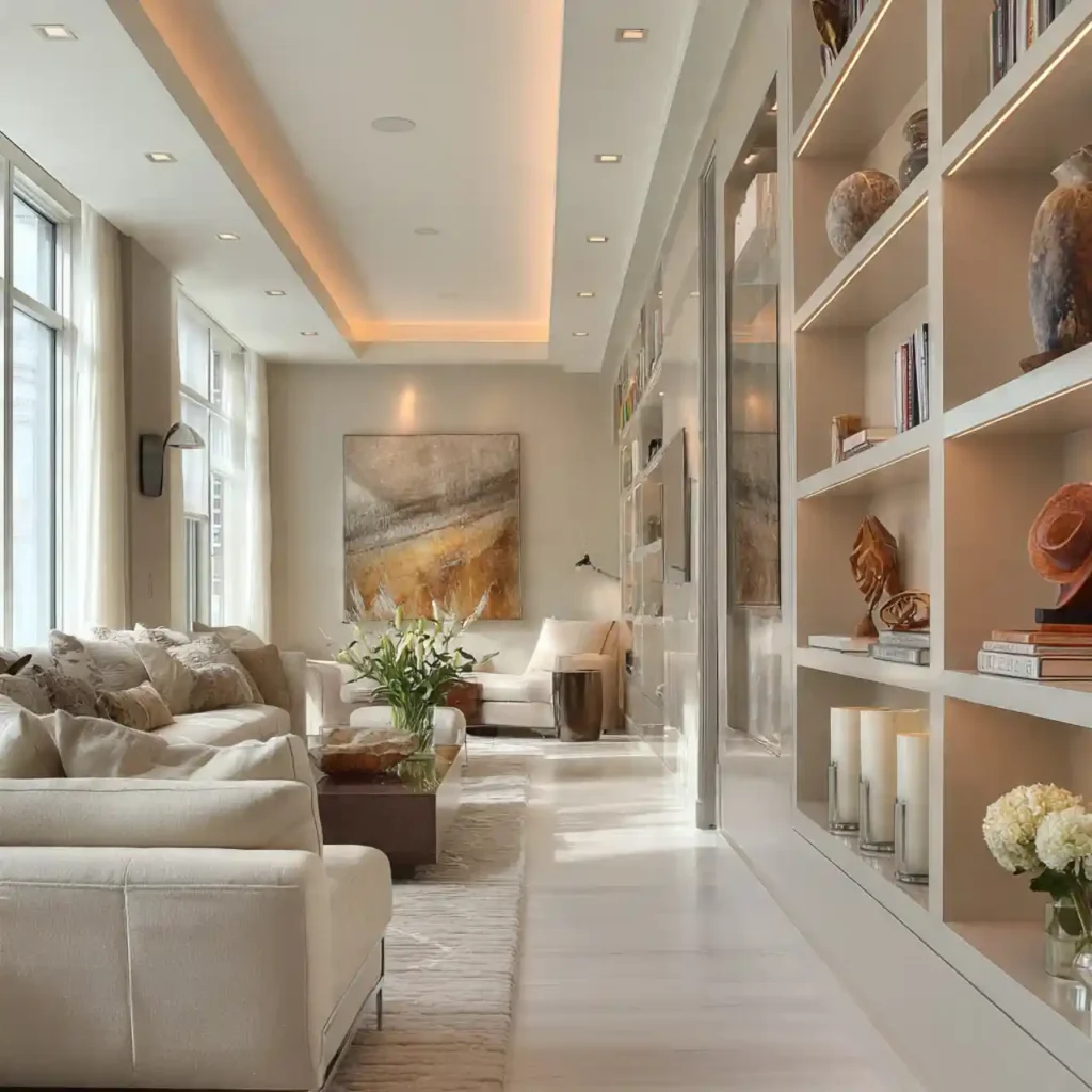 12-Long Narrow Living Room Idea