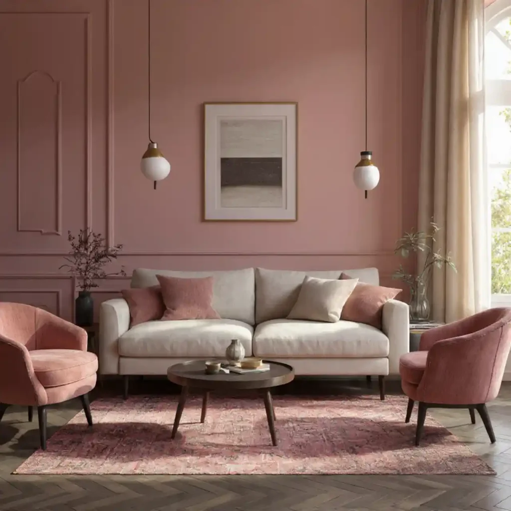 12-Pink Living Room Idea