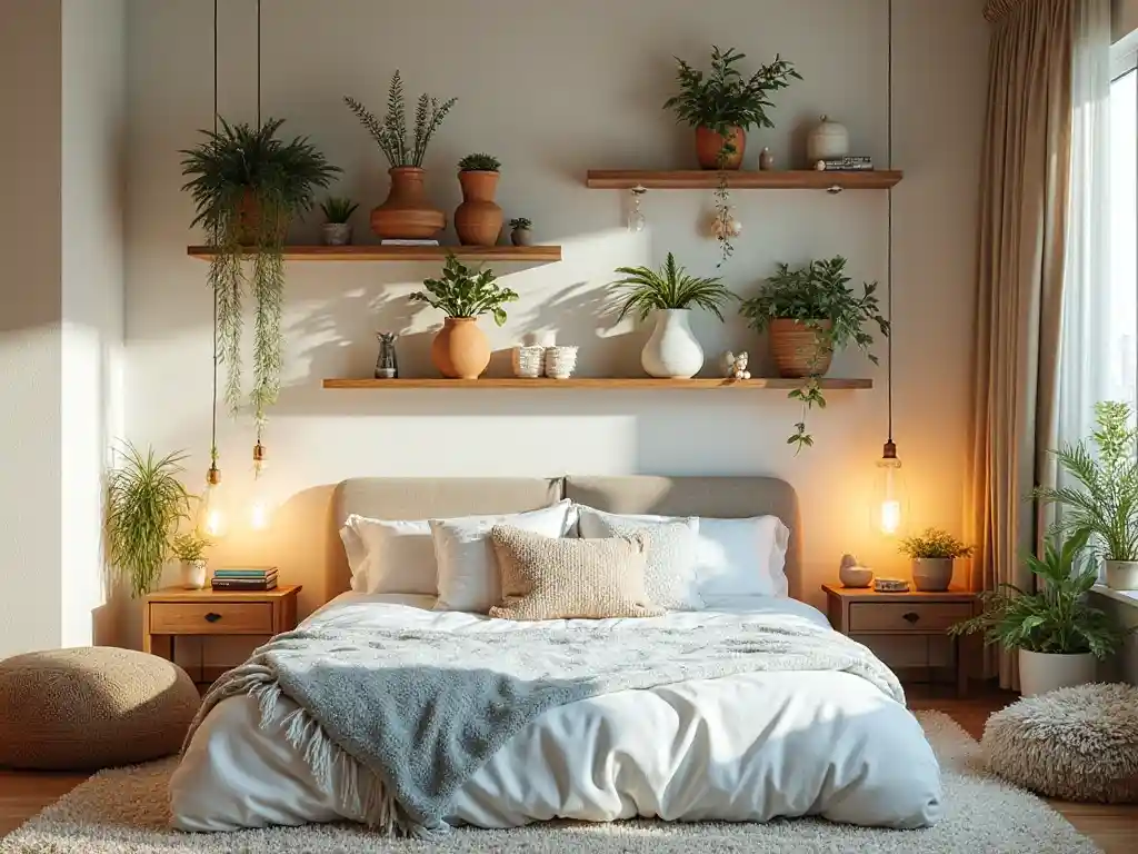 13-Budget-Friendly Blue Boho Bedroom Idea