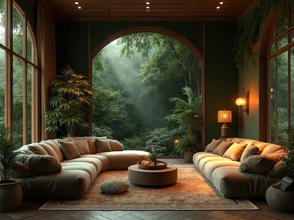 13-Green living room idea