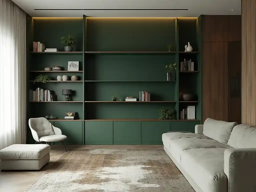 14-Green living room idea