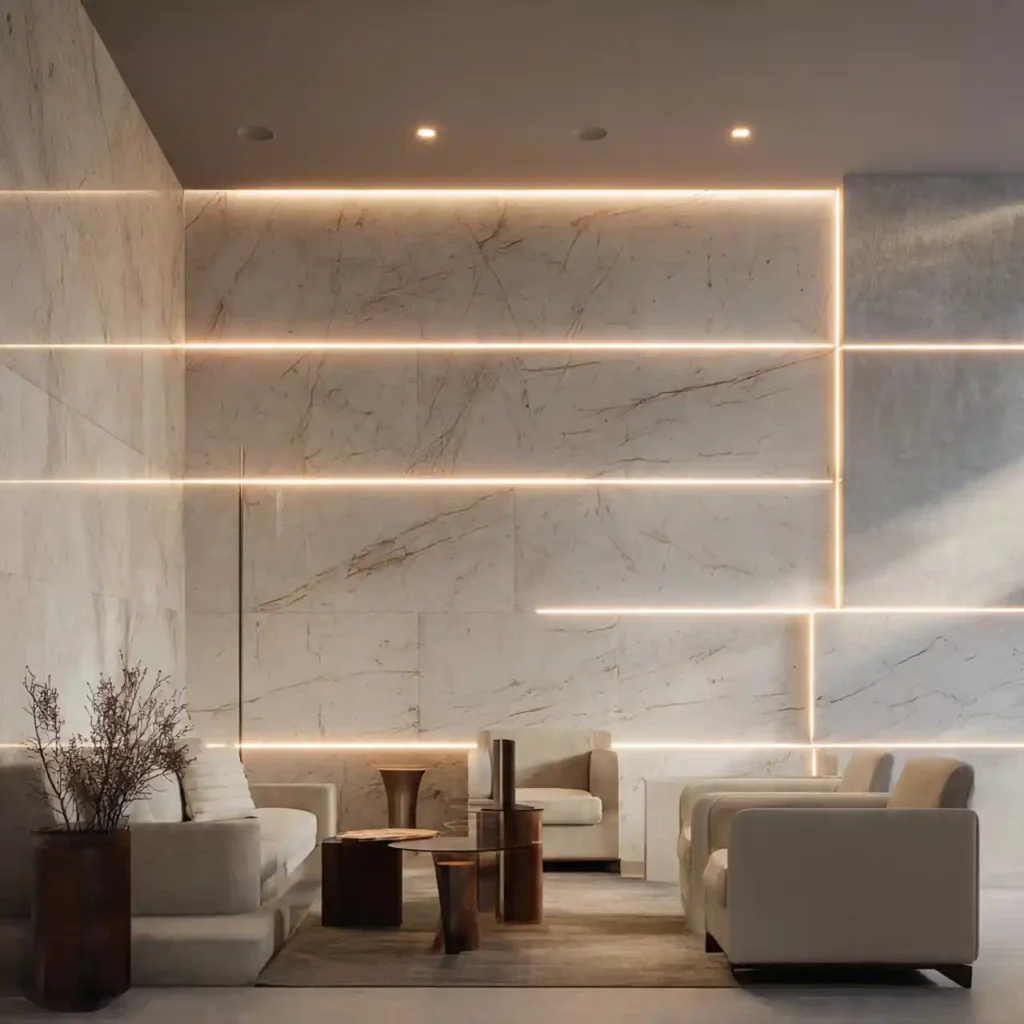 14-Modern Marble TV Wall Idea