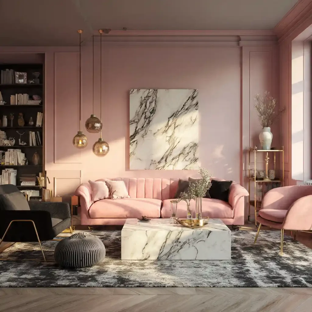 15-Pink Living Room Idea