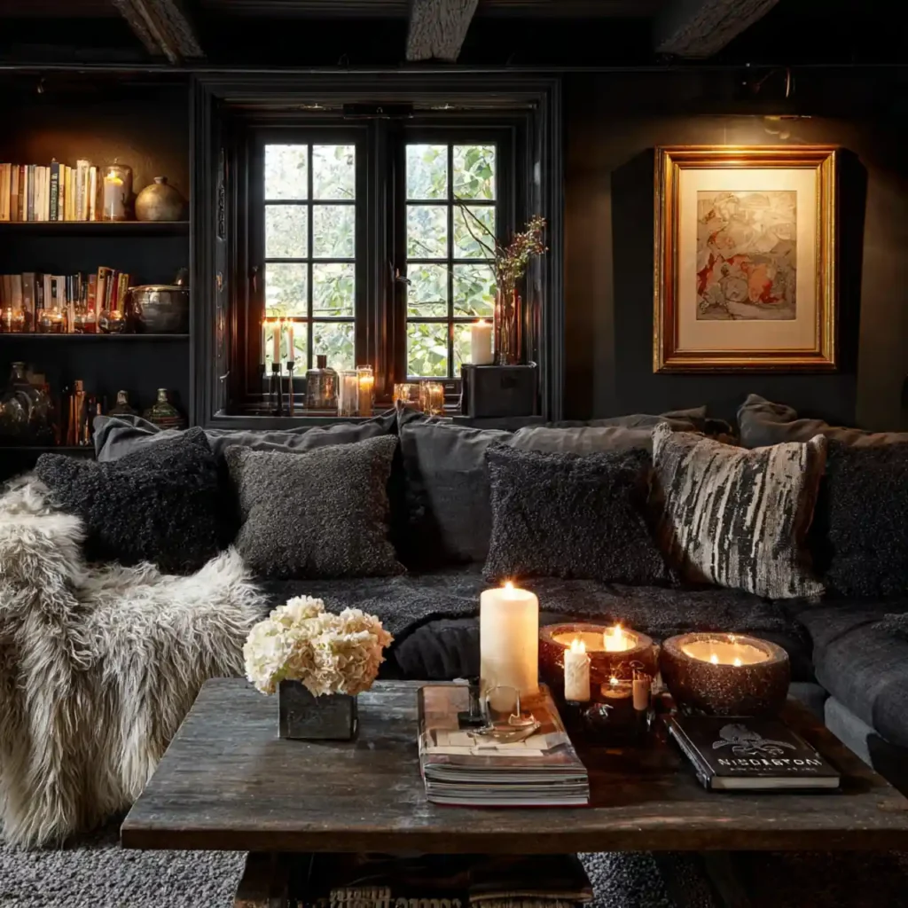 16-Black Living Room Idea