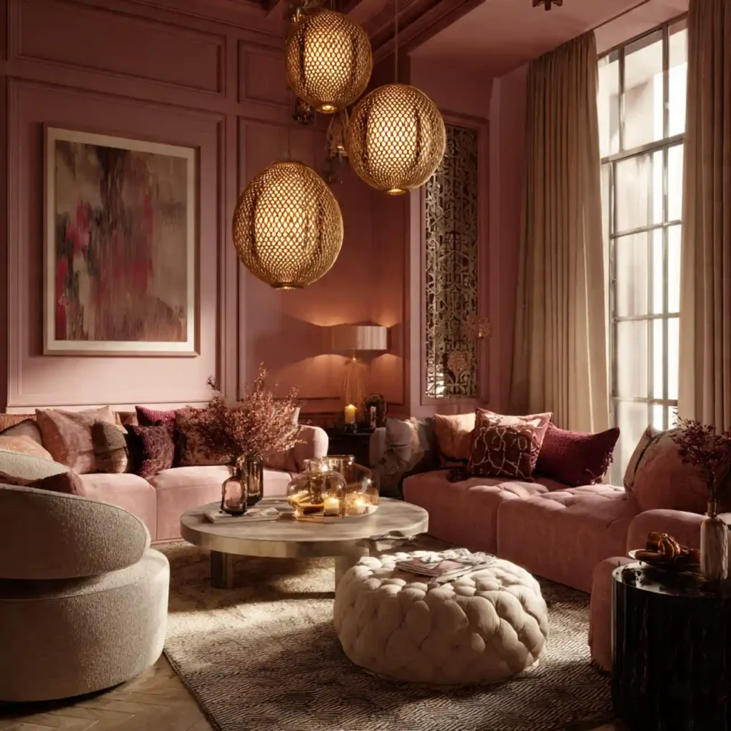 16-Cozy pink living room