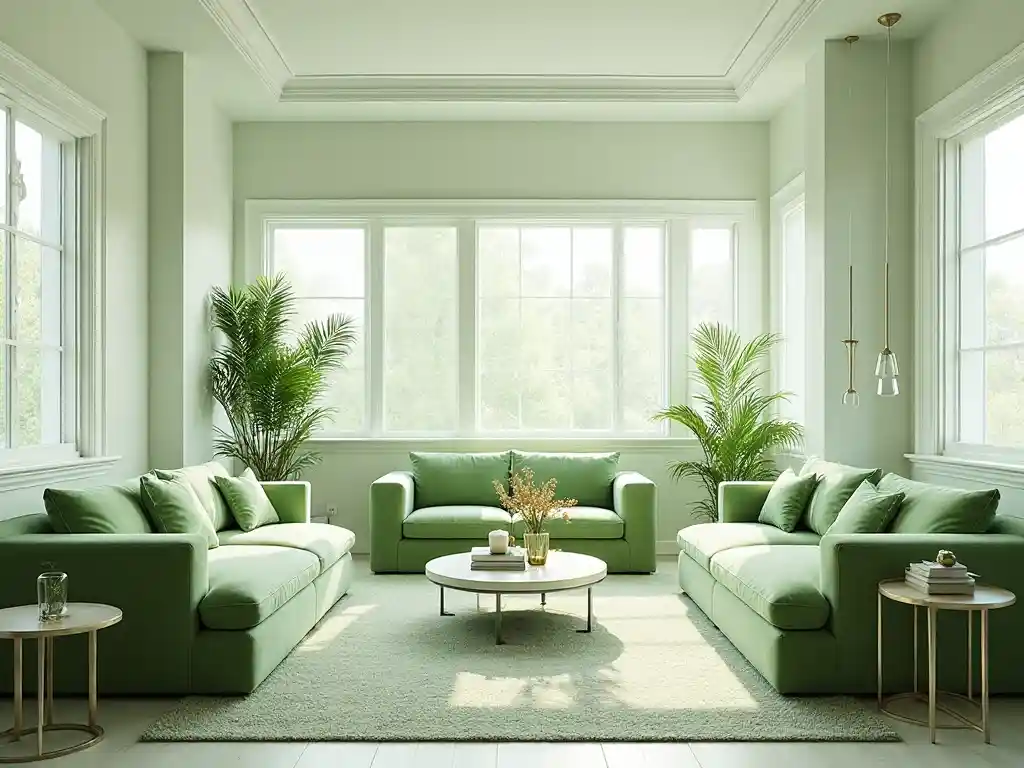 16-Green living room idea