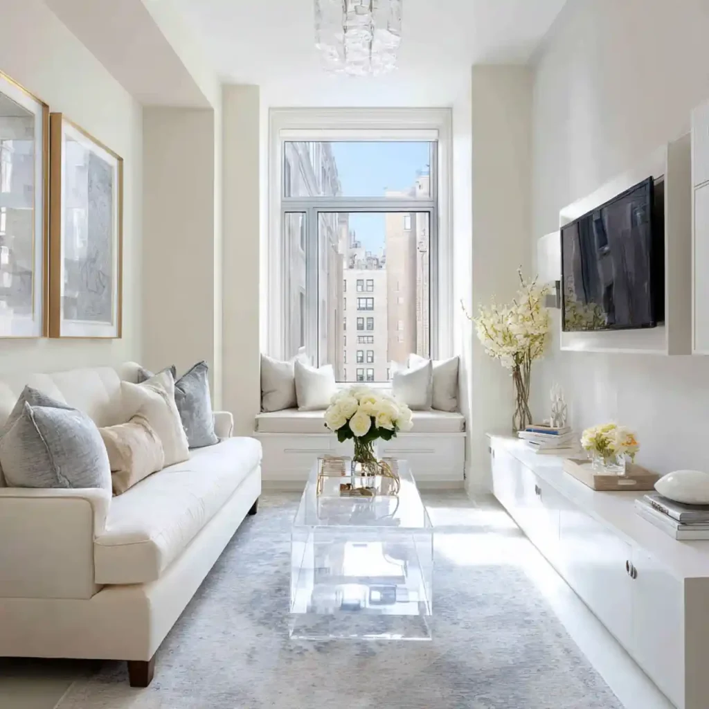 16-Long Narrow Living Room Idea