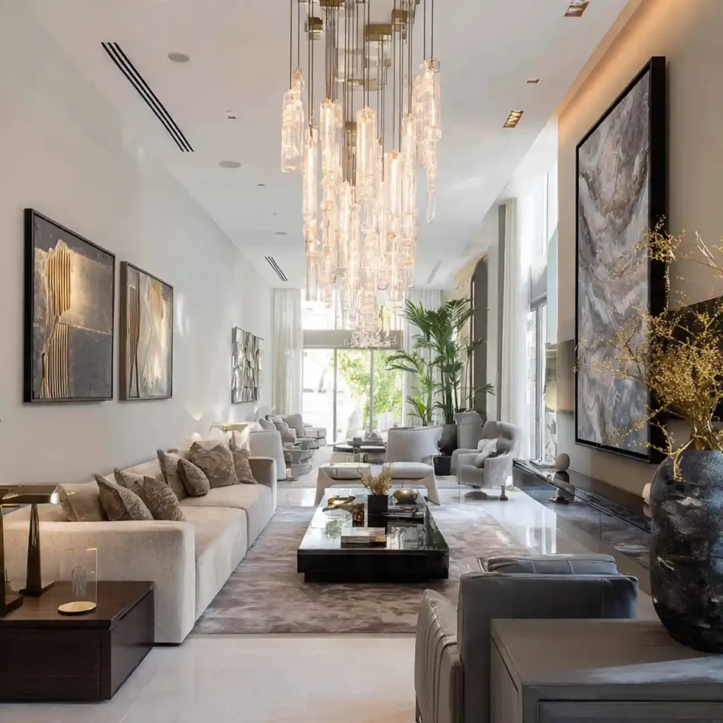 17-Long Narrow Living Room Idea