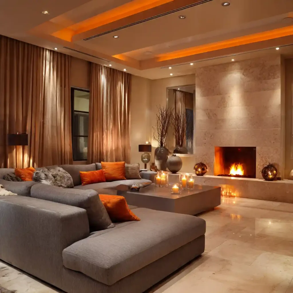 17-Modern Beige Living Room Idea