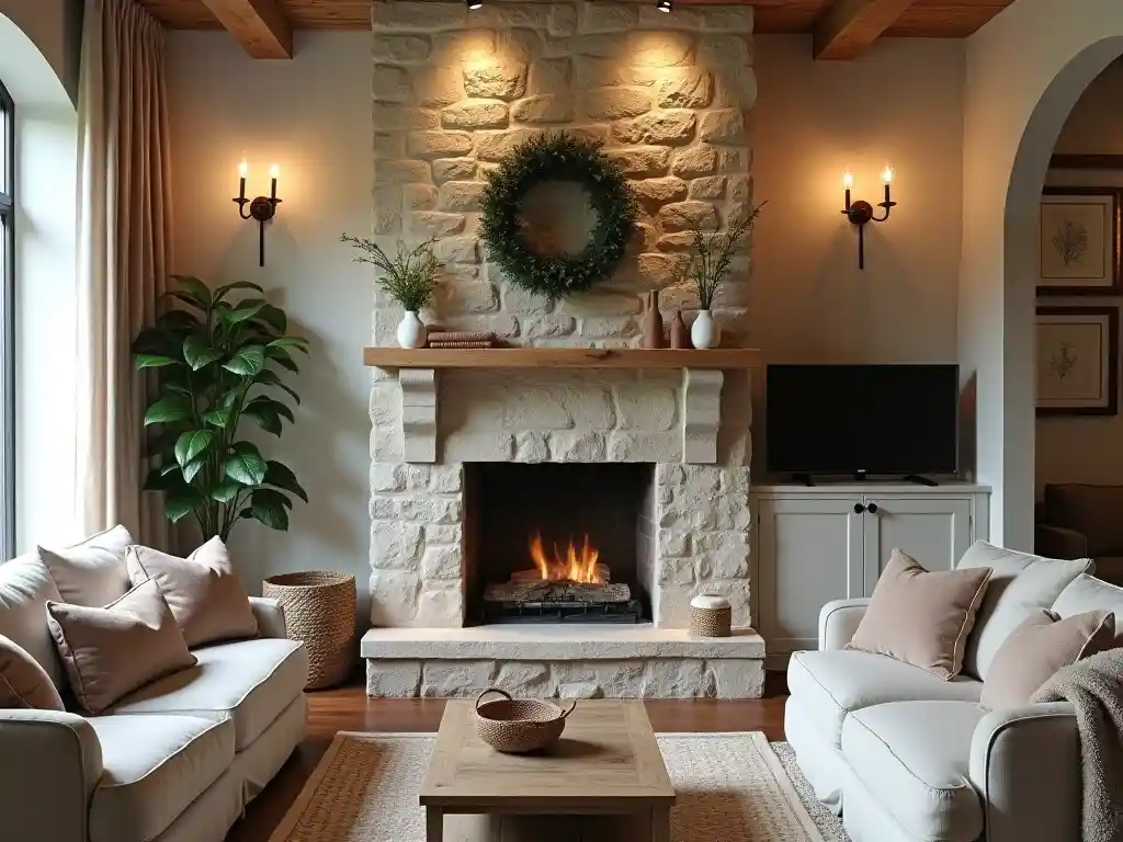 17-living room fireplace decor idea
