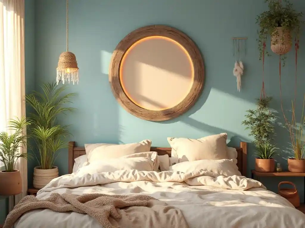 18-Budget-Friendly Blue Boho Bedroom Idea