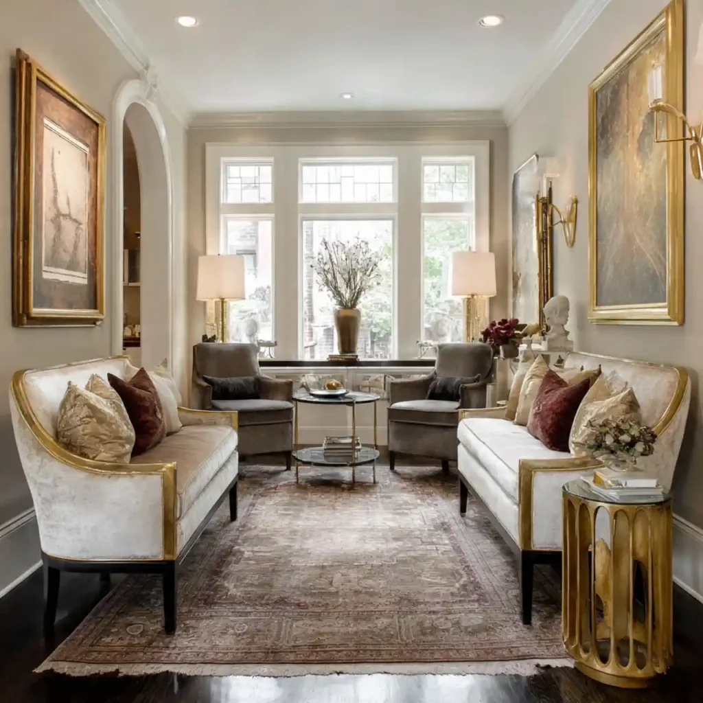 19-Long Narrow Living Room Idea