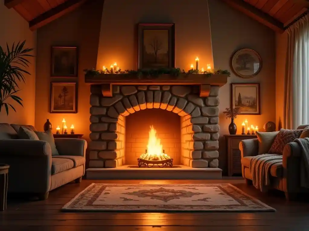 19-living room fireplace decor idea