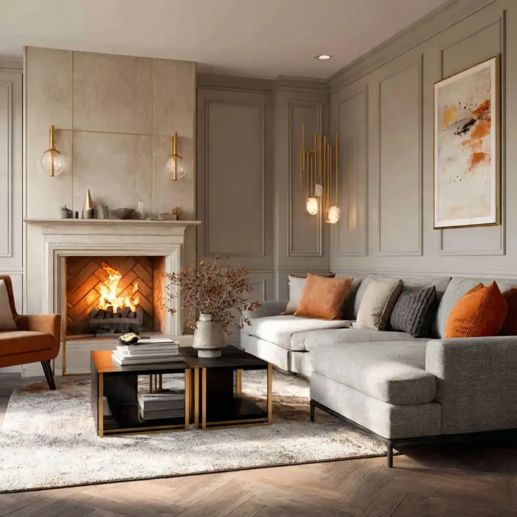 2-Modern Beige Living Room Idea