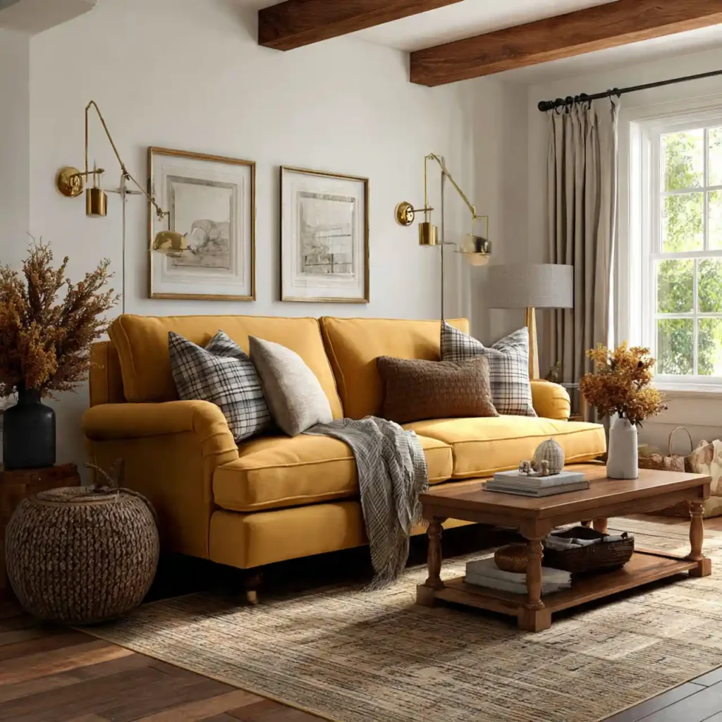 2-Yellow Couch Living Room Idea