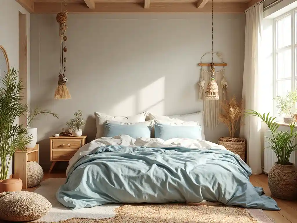 20-Budget-Friendly Blue Boho Bedroom Idea