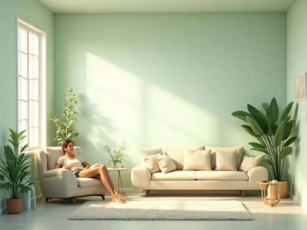 20-Green living room idea