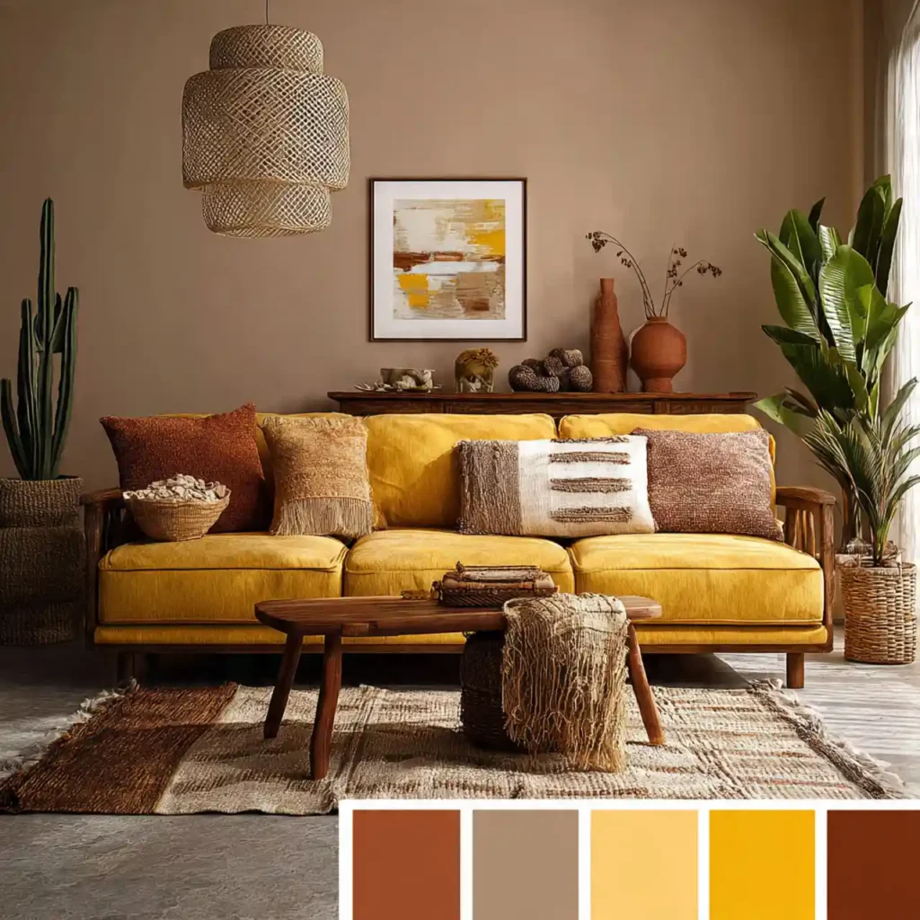 20-Yellow Couch Living Room Idea