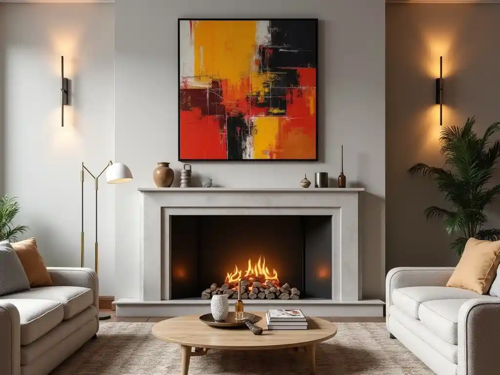 20-living room fireplace decor idea