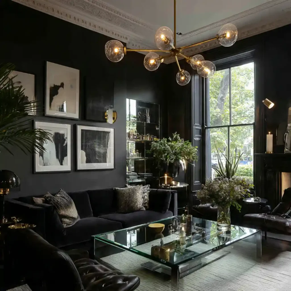 21-Black Living Room Idea