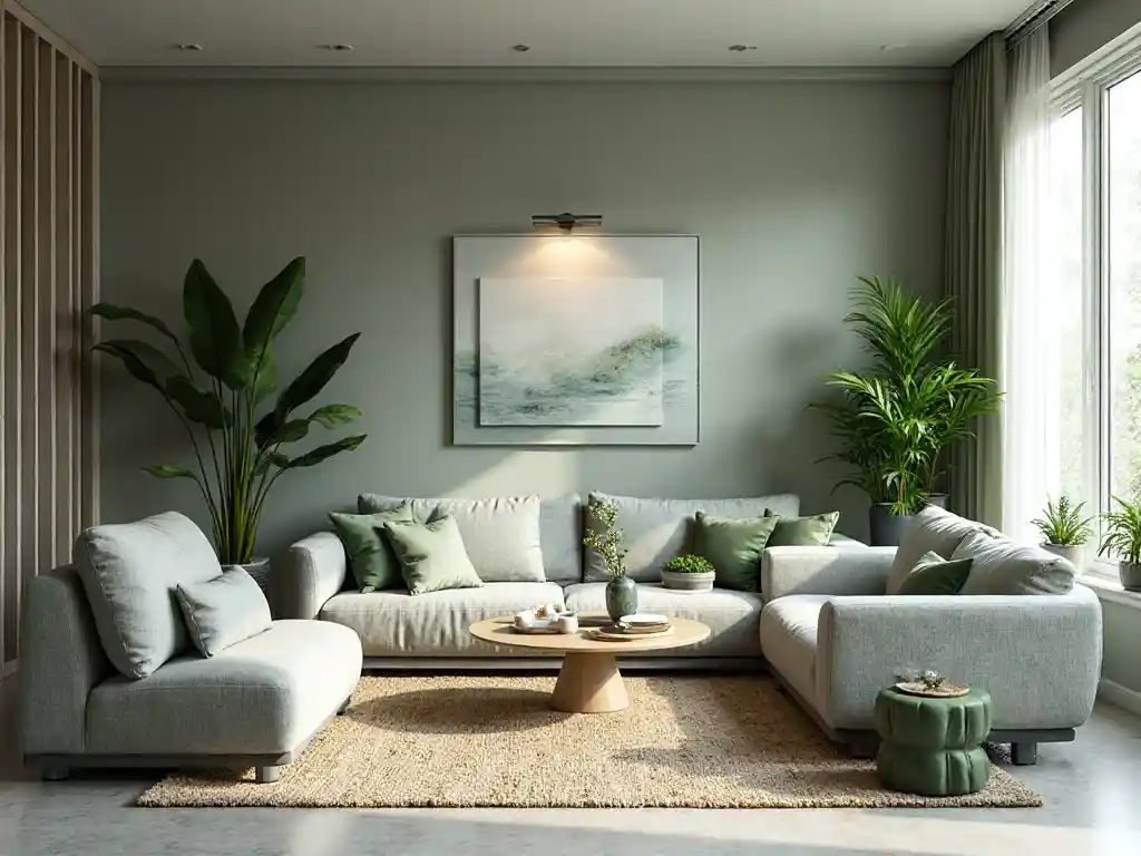 21-Green living room idea