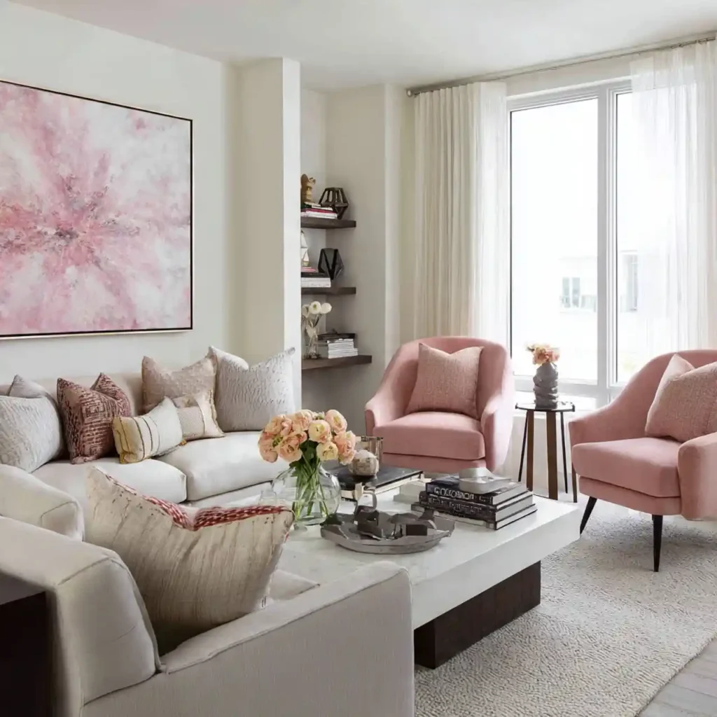 23-Pink Living Room Idea