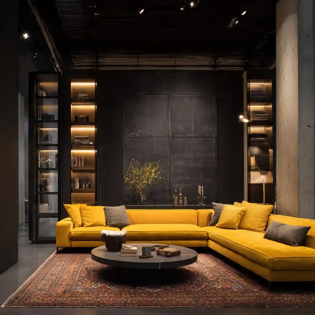 22-Yellow Couch Living Room Ideas