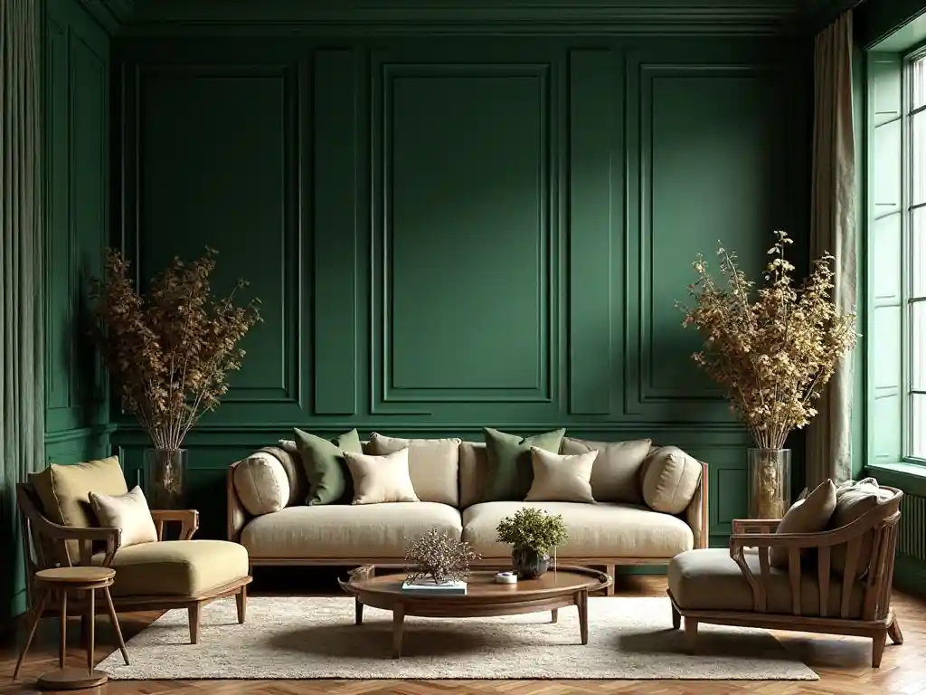 23-Green living room idea