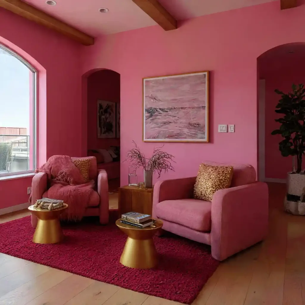 24-Pink Living Room Idea