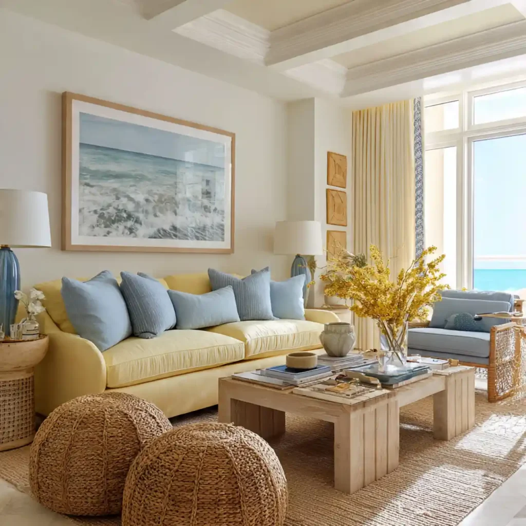 23-Yellow Couch Living Room Idea