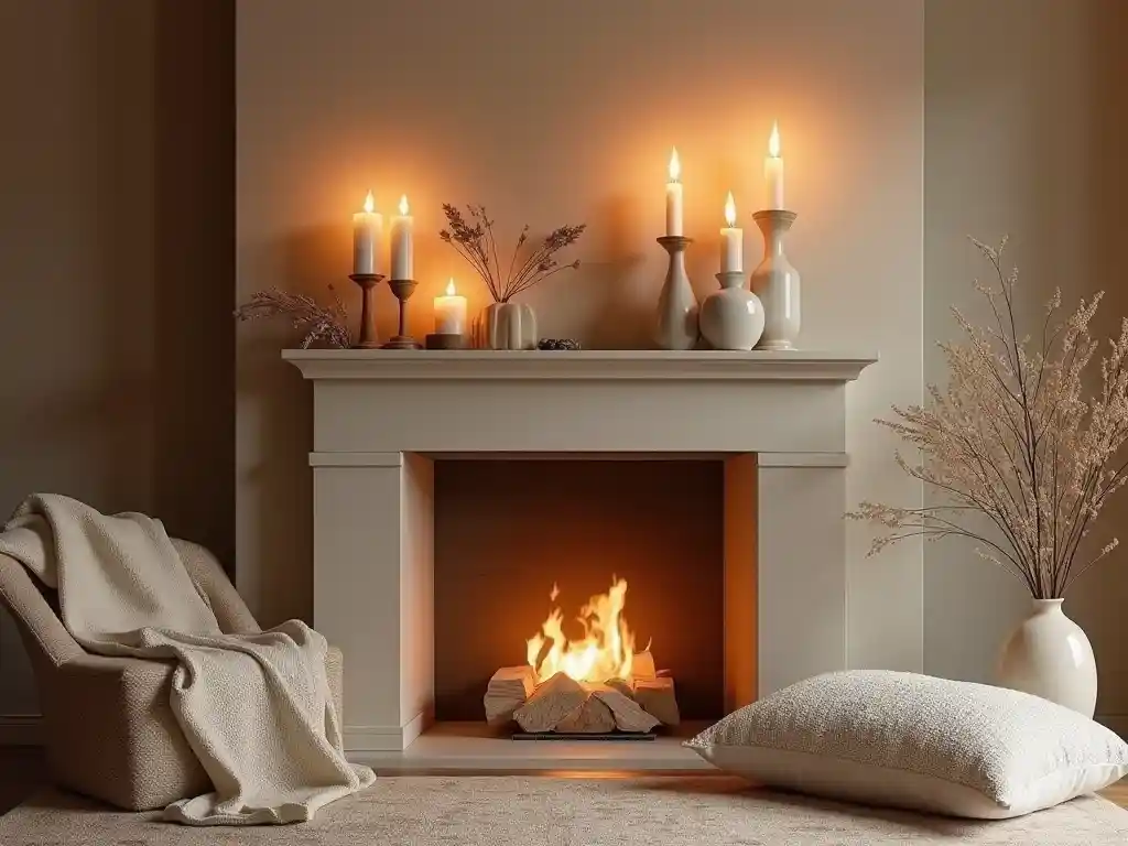 23-living room fireplace decor idea