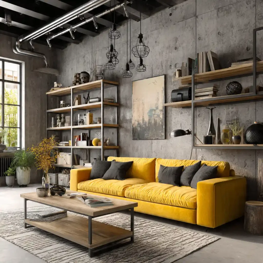25-Yellow Couch Living Room Idea