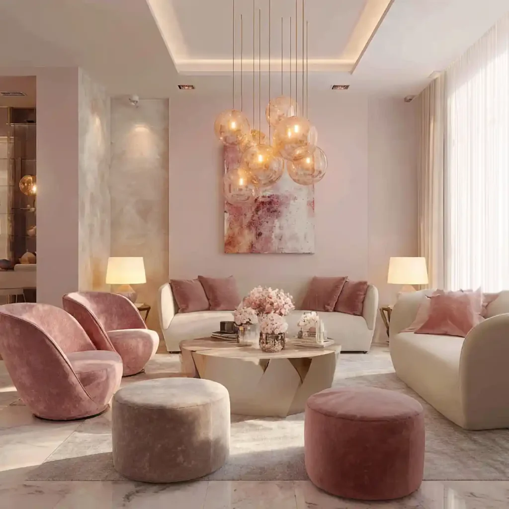 27-Pink Living Room Idea