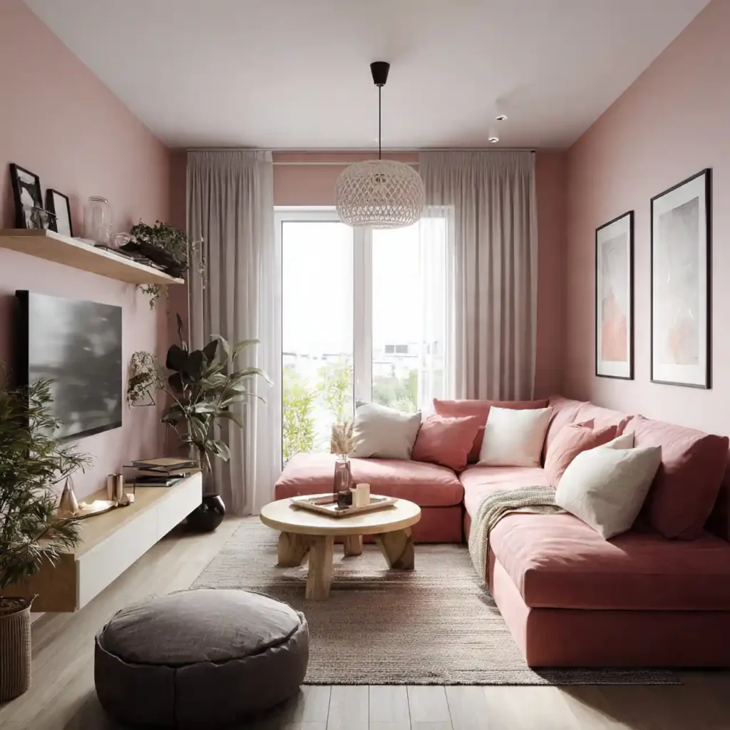 29-Pink Living Room Idea