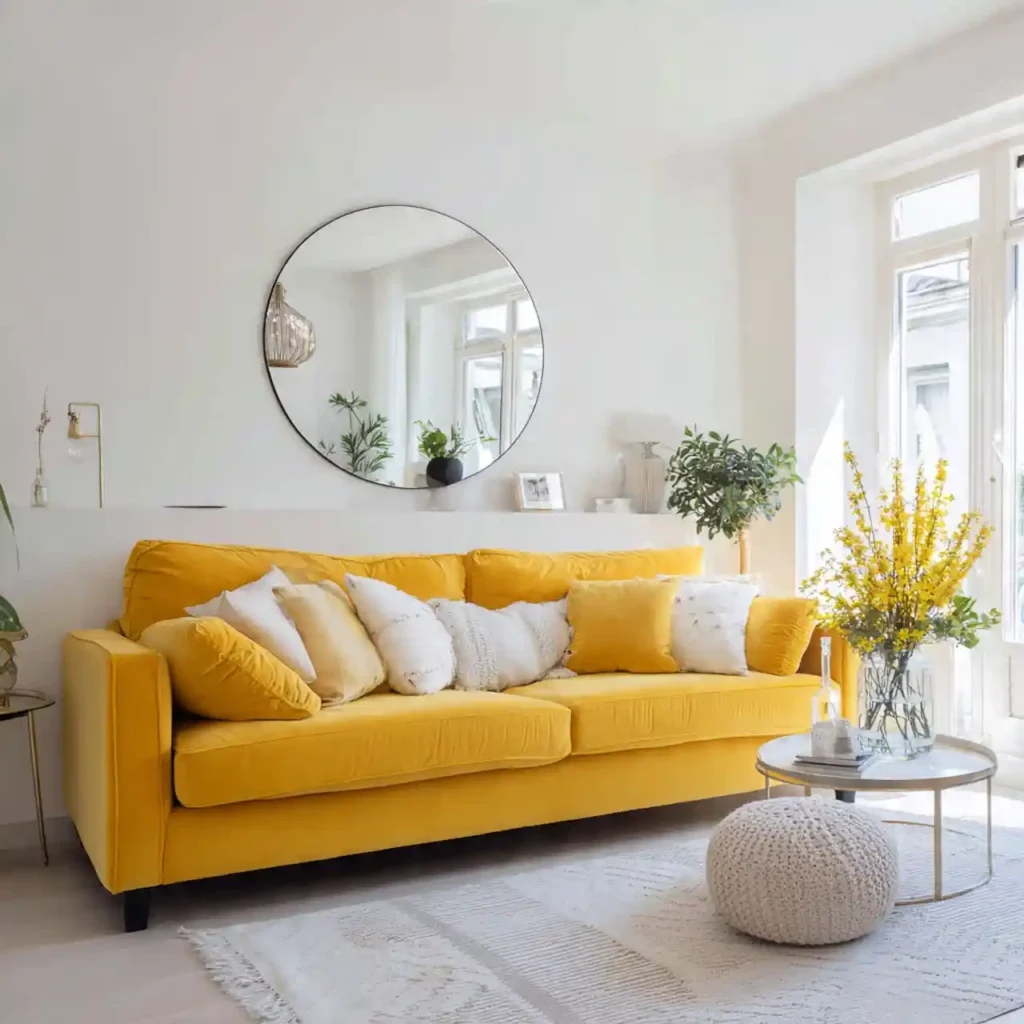 3-Yellow Couch Living Room Idea