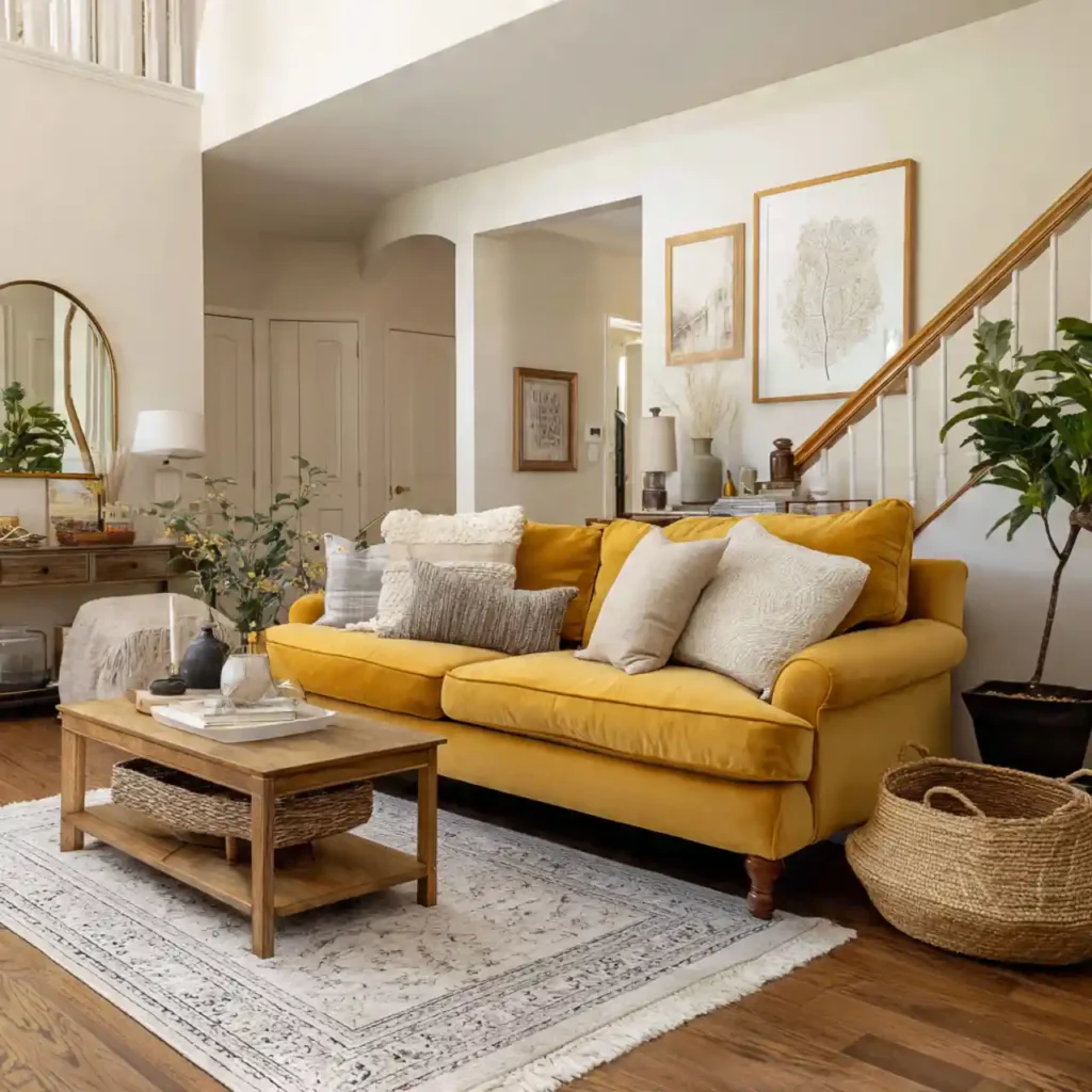 30-Yellow Couch Living Room Ideas
