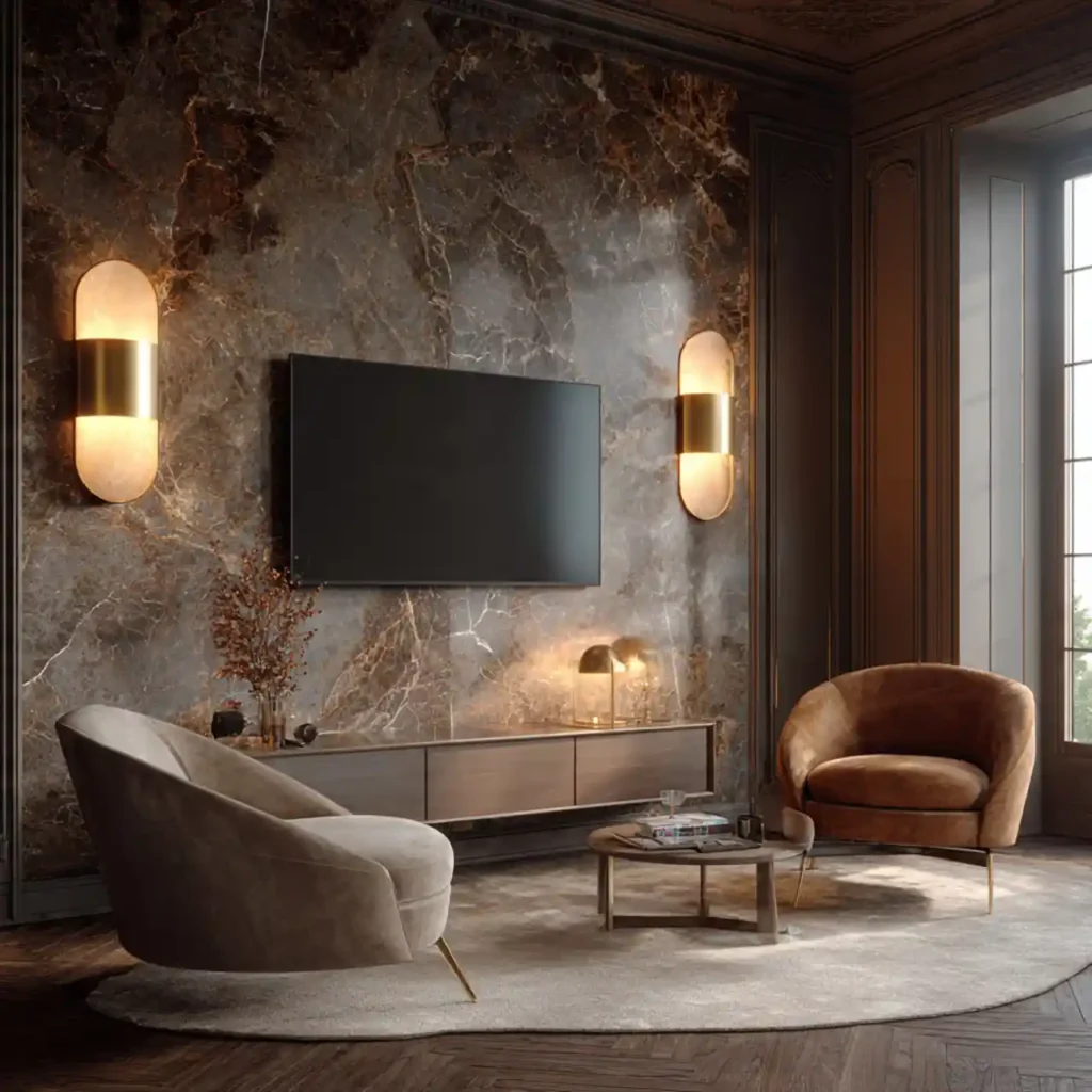 5-Modern Marble TV Wall Idea