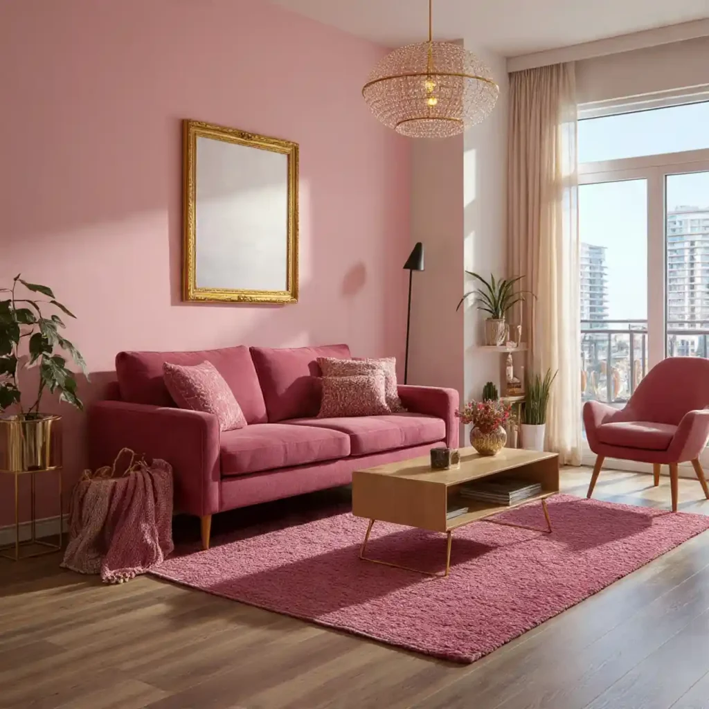 5-Pink Living Room Idea