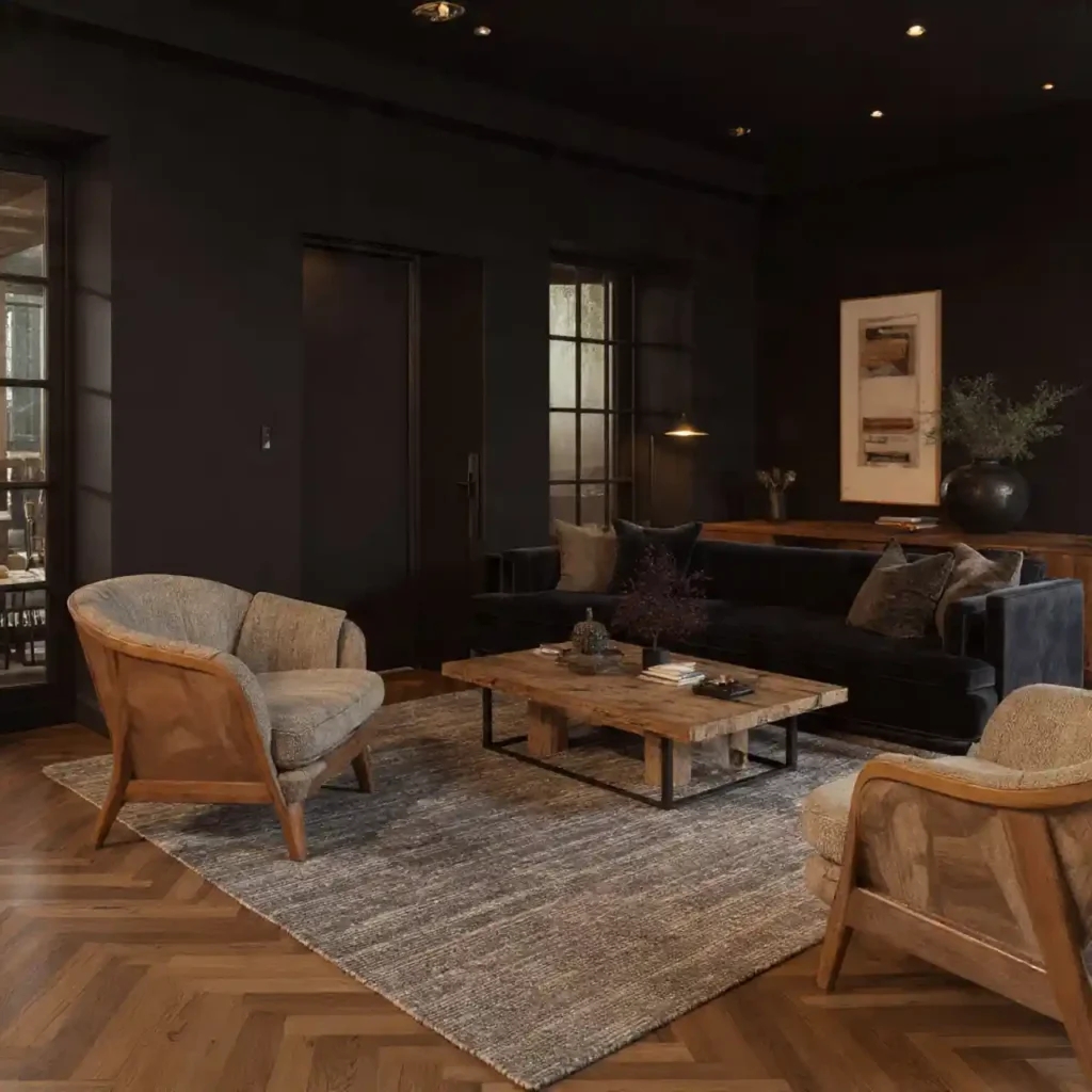 7-Black Living Room Idea